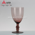 Vintage Red Colored Glass Wine Goblets European Goblet
